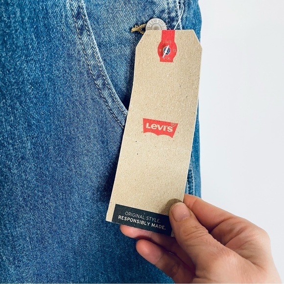 Levi's Women's Utility Loose Overall Denim Jean In The Bag Large - Picture 8 of 11